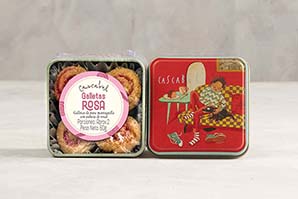 Galletas Rosa en Caja Metálica